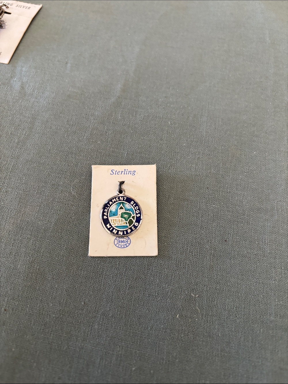 Parliament Buildings Winnipeg Sterling Pendant - Green & Blue
